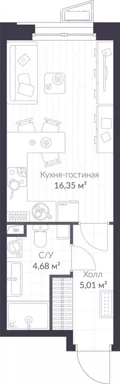 Квартира-студия: Сертолово, ЖК Верен Норт Сертолово (26.04 м) - Фото 0