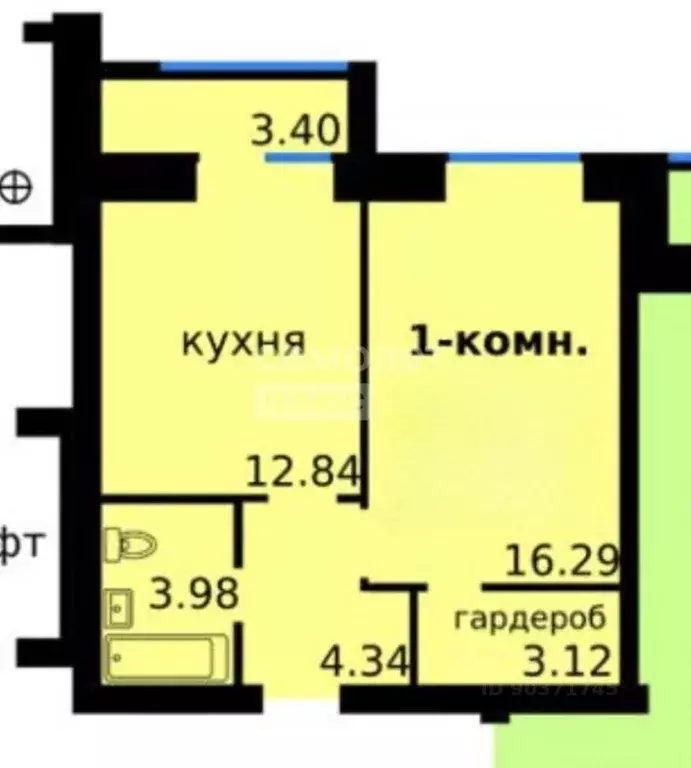 1-к кв. Чувашия, Новочебоксарск Восточная ул., 24 (44.4 м) - Фото 2