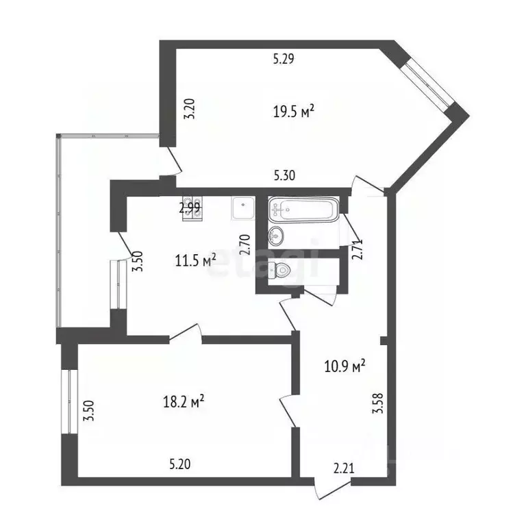 2-к кв. Крым, Симферополь ул. Калинина (64.9 м) - Фото 2