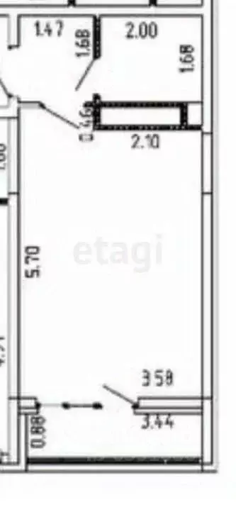 Студия Тульская область, Тула ул. Купцов Гречихиных, 10 (27.0 м) - Фото 1