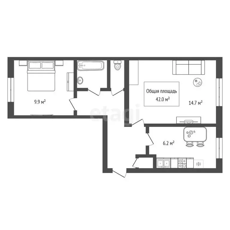 2-комнатная квартира: Новосибирск, улица Доватора, 33/2 (42 м) - Фото 0