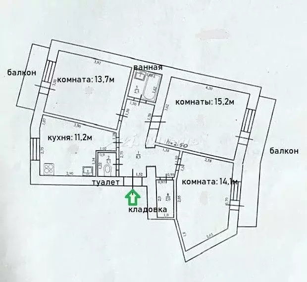 3-к кв. Крым, Красноперекопск 1-й мкр, 25 (70.9 м) - Фото 2