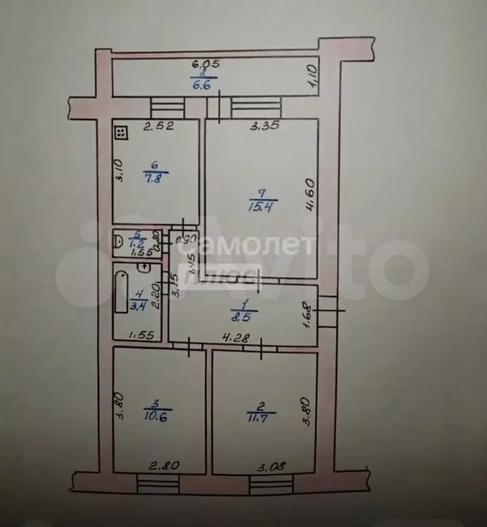 3-к. квартира, 58 м, 5/5 эт. - Фото 0