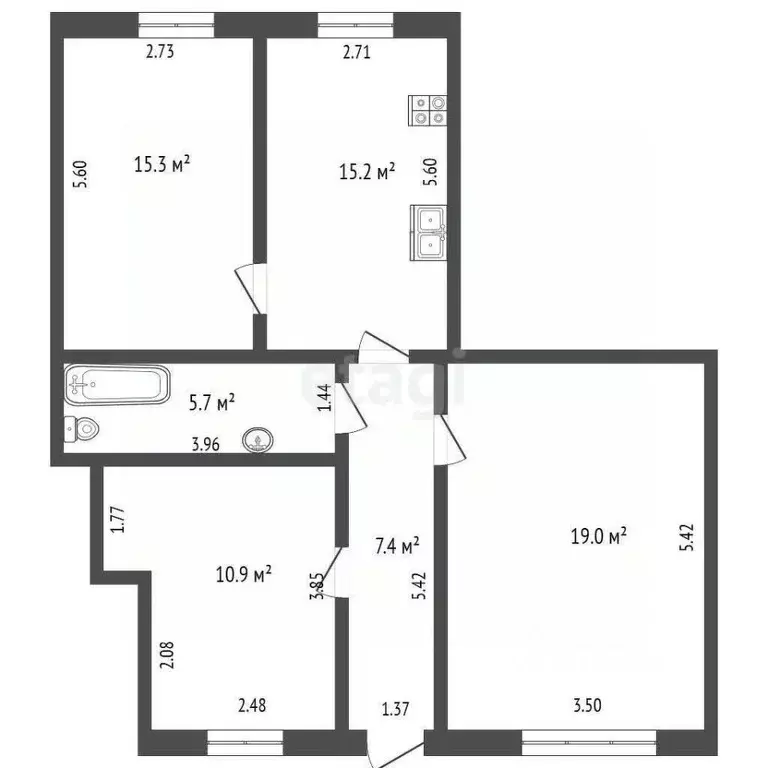 3-к кв. Белгородская область, Ивнянский район, с. Новенькое ул. ... - Фото 2