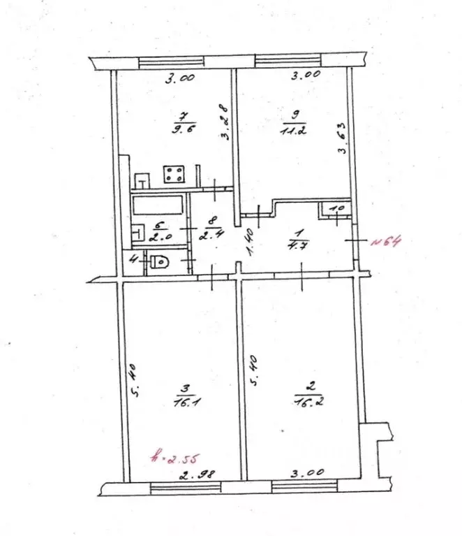 3-к кв. Тверская область, Тверь ул. Громова, 12 (63.5 м) - Фото 0