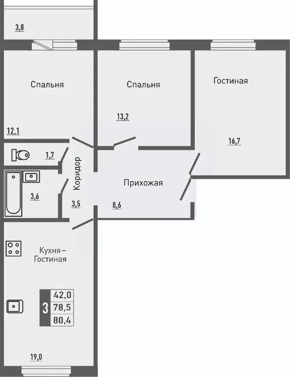 4-к кв. Орловская область, Орловский район, д. Жилина ул. Садовая, 2к2 ... - Фото 0