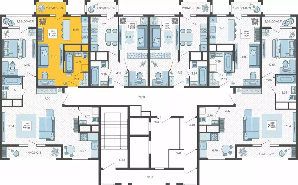 1-комнатная квартира: Краснодар, 3-я Трудовая улица, 1 (26.3 м) - Фото 1