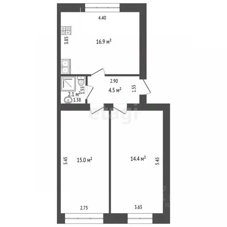 2-к кв. Башкортостан, Аургазинский район, с. Толбазы ул. Ленина, 123 ... - Фото 2
