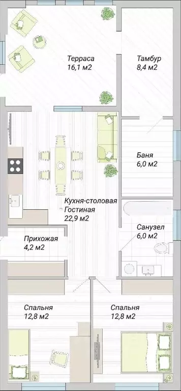 Дом в Адыгея, Тахтамукайский район, Старобжегокай аул ул. Нахимова (90 ... - Фото 2