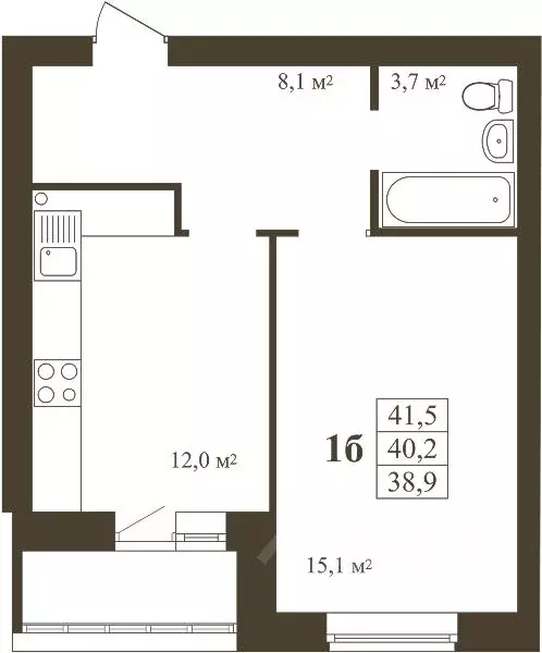 1-к кв. Тамбовская область, Тамбов Телецентр мкр,  (41.5 м) - Фото 1