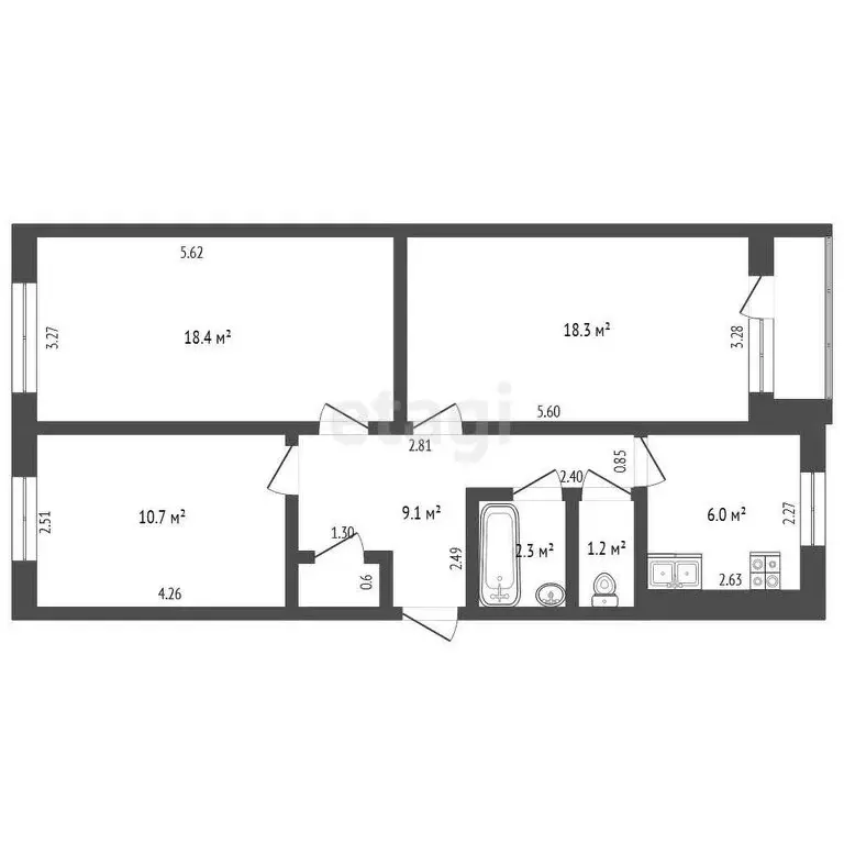 3-комнатная квартира: Тольятти, проспект Степана Разина, 29 (67.3 м) - Фото 1