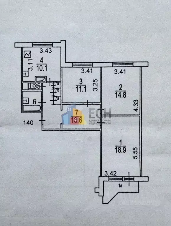 3-к кв. Москва ул. 800-летия Москвы, 32 (74.2 м) - Фото 2