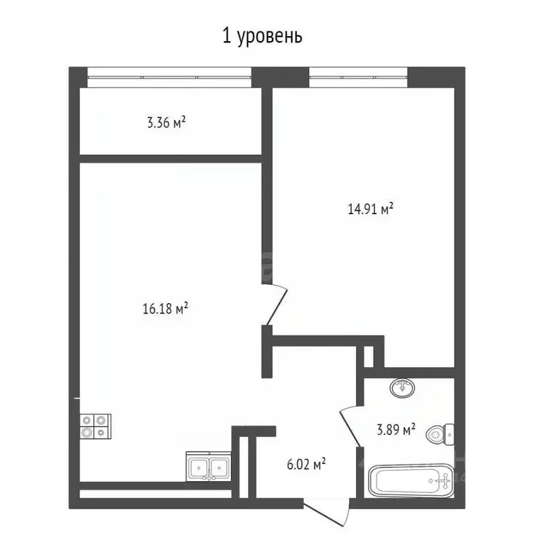 1-к кв. Тюменская область, Тюмень ул. Павла Никольского, 10к1блок1 ... - Фото 1