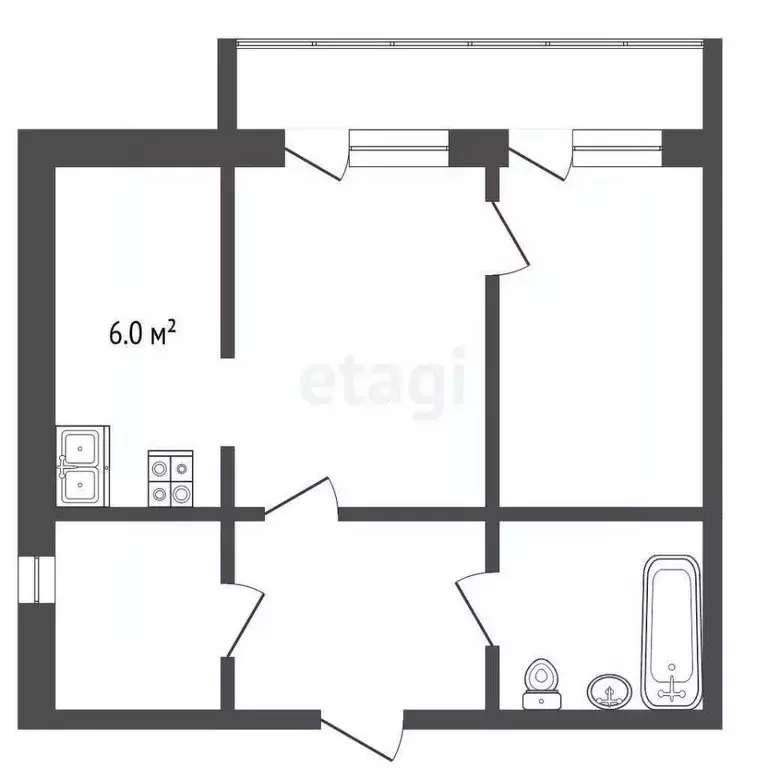 2-к кв. Ростовская область, Ростов-на-Дону просп. Королева, 6/2 (42.2 ... - Фото 2