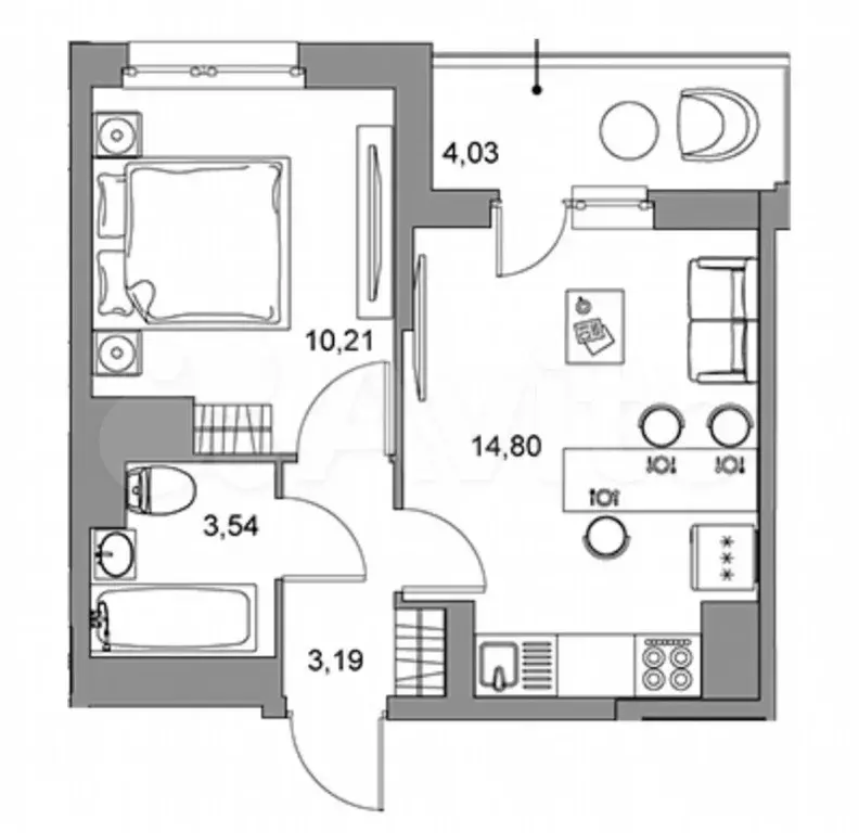 1-к. квартира, 31,5 м, 15/24 эт. - Фото 0