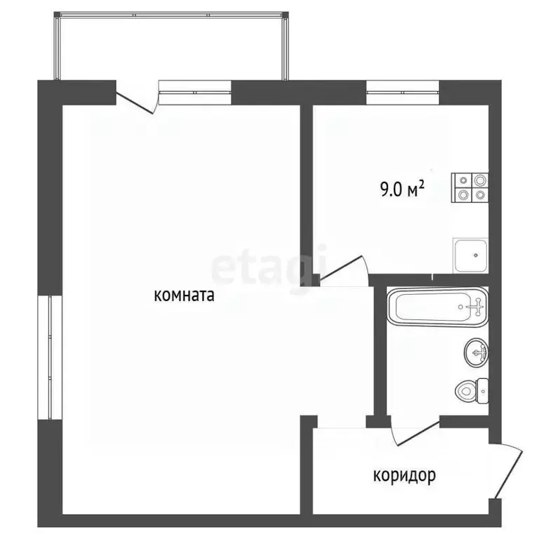 1-к кв. Орловская область, Орел Артельный пер., 28 (34.0 м) - Фото 1