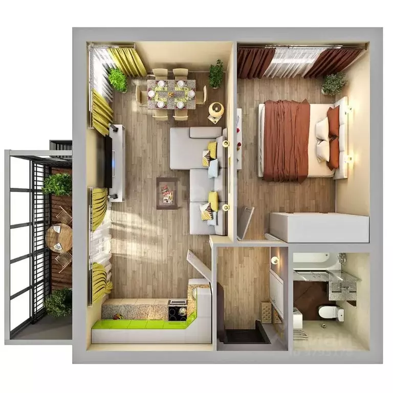 2-к кв. Татарстан, Казань ул. Аделя Кутуя, 110Е (45.3 м) - Фото 2