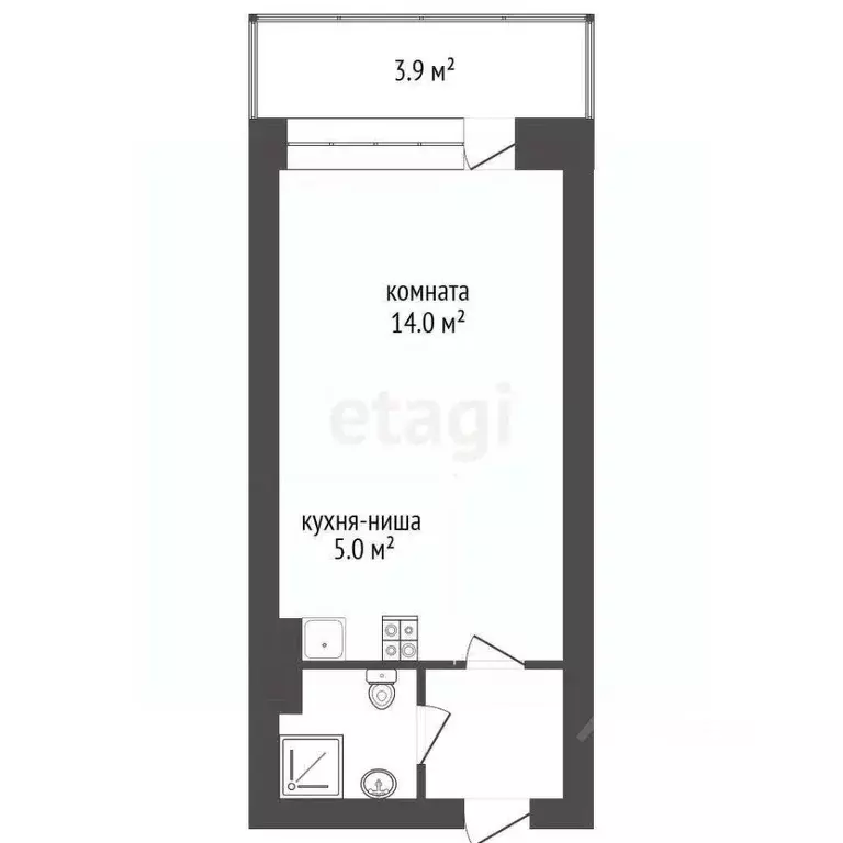 Студия Ханты-Мансийский АО, Сургут ул. Иосифа Каролинского, 9 (24.2 м) - Фото 1