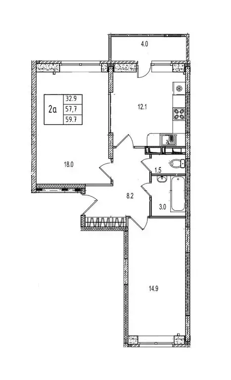 2-комнатная квартира: Ногинск, Юбилейная улица, 4Б (61 м) - Фото 1