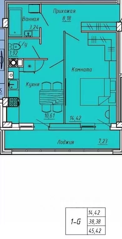 1-к кв. Ивановская область, Иваново Апрельская ул., 95 (45.6 м) - Фото 0