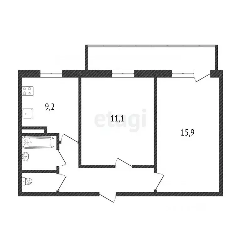 2-к кв. Белгородская область, Белгород Советская ул., 1а (53.1 м) - Фото 1