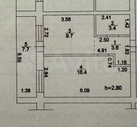 1-к. квартира, 37 м, 5/7 эт. - Фото 0