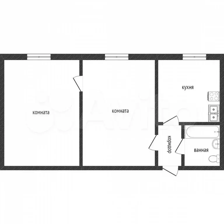 2-к. квартира, 44 м, 3/5 эт. - Фото 0