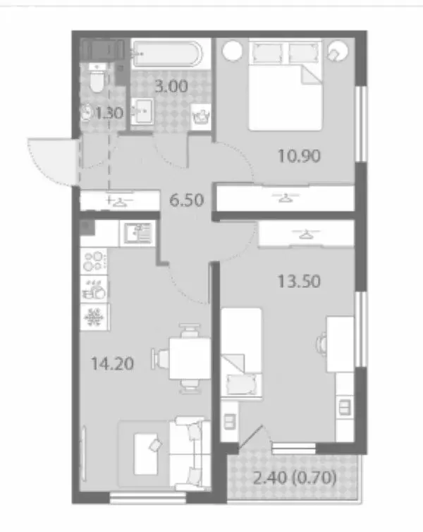 2-комнатная квартира: посёлок Ковалёво, улица Василия Мациевича, 8к3 ... - Фото 1