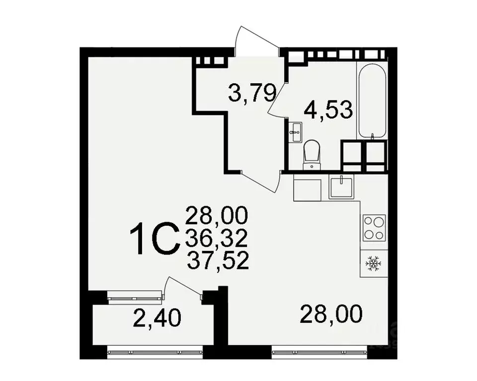1-к кв. Тульская область, Тула  (36.32 м) - Фото 0