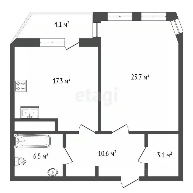 1-к кв. Крым, Феодосия бул. Адмиральский, 7Д (60.0 м) - Фото 1