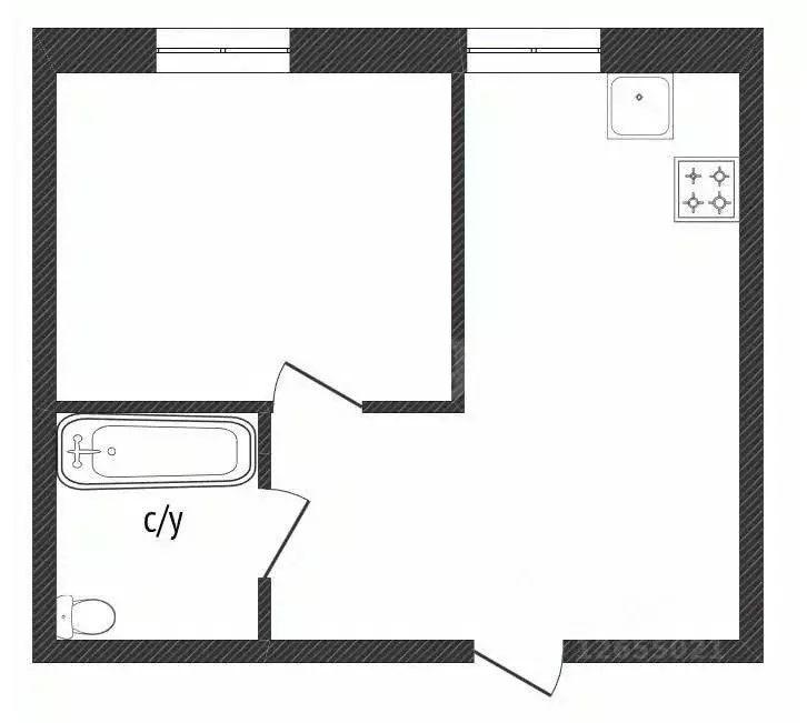 1-к кв. Костромская область, Кострома Богатырская ул., 26 (30.2 м) - Фото 2