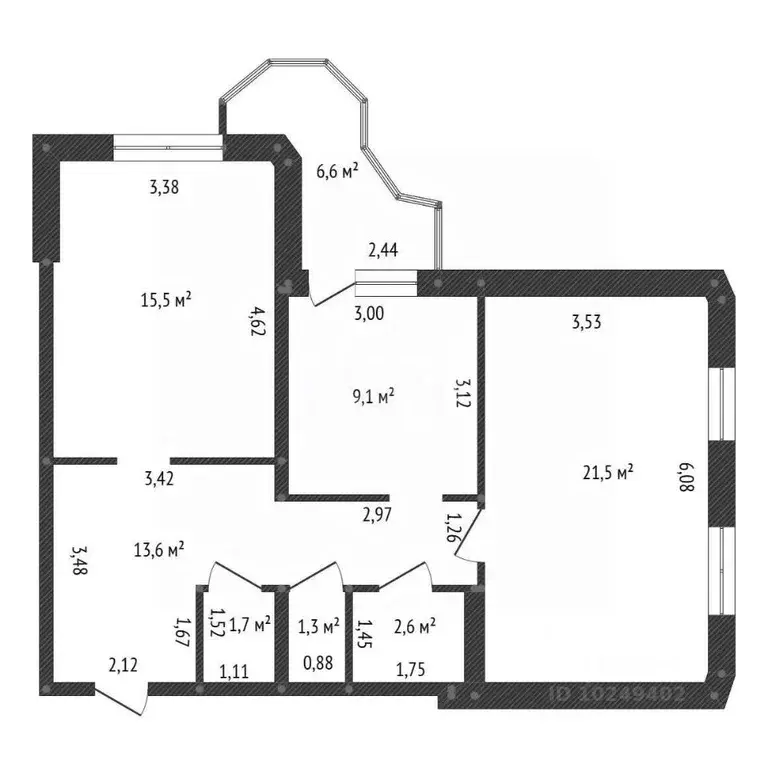 2-к кв. Башкортостан, Уфа ул. Максима Рыльского, 2 (65.4 м) - Фото 2