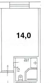 Доля в квартира-студии, 13,8 м, 1/9 эт. - Фото 1