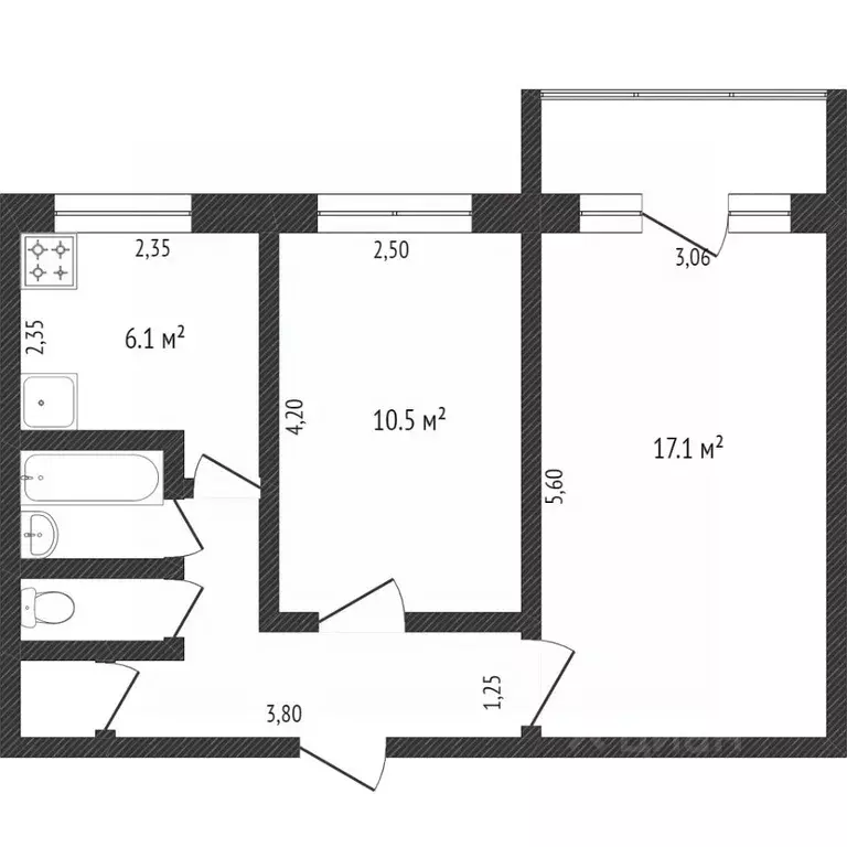 2-к кв. Коми, Сыктывкар ул. Маегова, 18 (44.0 м) - Фото 1