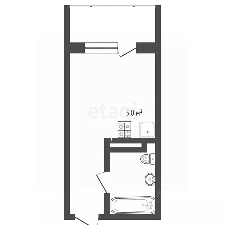 Студия Тюменская область, Тюмень ул. Новоселов, 113 (27.1 м) - Фото 1