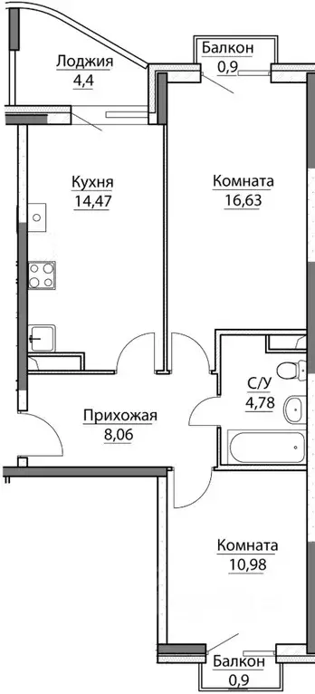 2-к кв. Ярославская область, Ярославский район, Заволжское с/пос, пос. ... - Фото 0