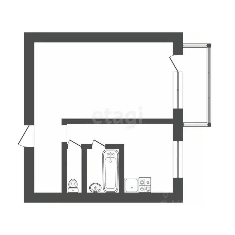 1-к кв. Кемеровская область, Кемерово Стахановская ул., 21Б (30.2 м) - Фото 1