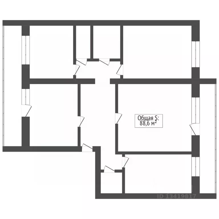 3-к кв. Брянская область, Брянск ул. Фокина, 49 (82.0 м) - Фото 2