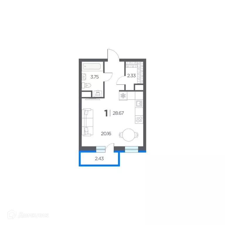 Продаётся квартира-студия, 28.67 м - Фото 0