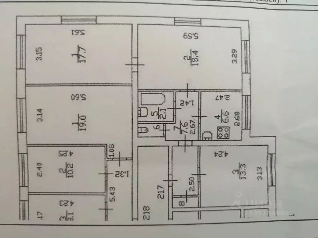 Квартира, 3 комнаты, 67.47 м - Фото 2