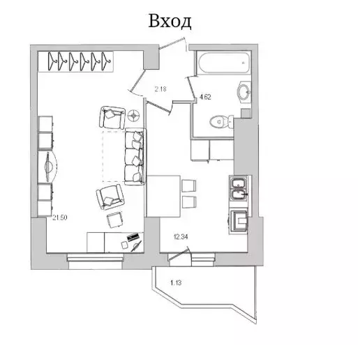 1-комнатная квартира: Санкт-Петербург, улица Руднева, 18 (44 м) - Фото 1