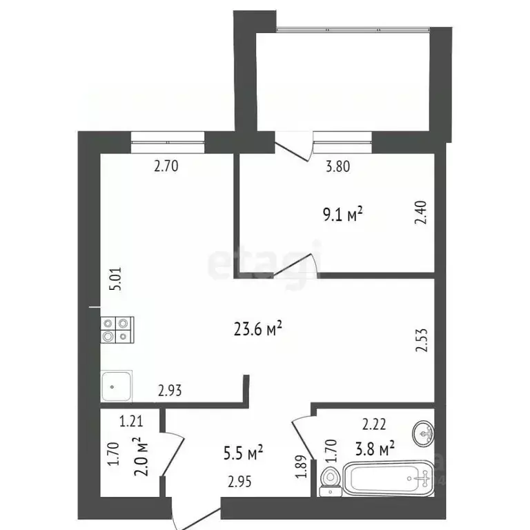 1-к кв. Мордовия, Саранск Московская ул., 34 (43.8 м) - Фото 1