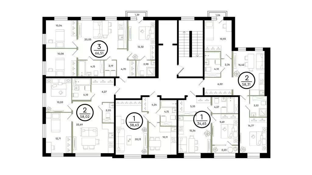 2-комнатная квартира: Тюмень, улица Александра Звягина, 10 (58.02 м) - Фото 1