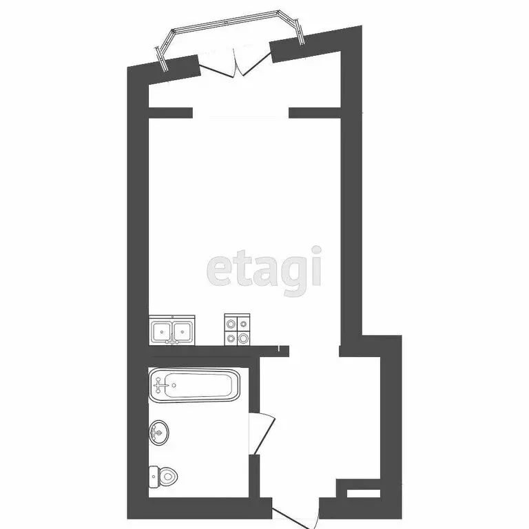 Квартира-студия: Тюмень, улица Фармана Салманова, 1 (24.6 м) - Фото 1