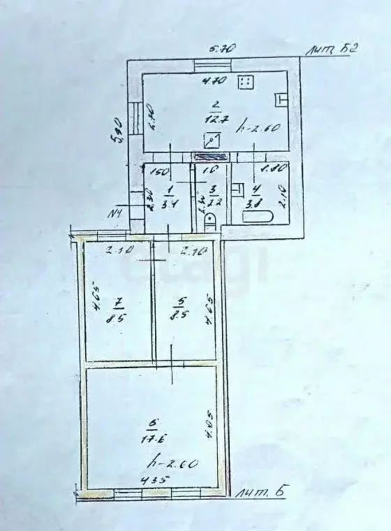 2-к кв. Липецкая область, Задонск ул. Бебеля, 28 (56.7 м) - Фото 2