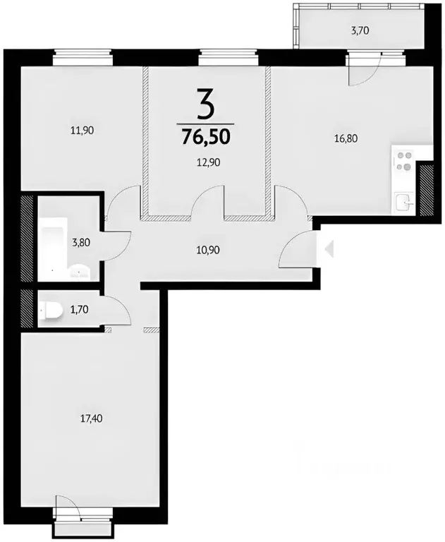3-к кв. Ростовская область, Ростов-на-Дону ул. Еременко, 112 (75.5 м) - Фото 1