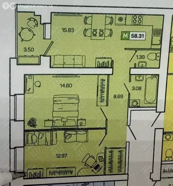 2-комнатная квартира: Северодвинск, улица Ломоносова, 79к5 (56.5 м) - Фото 1