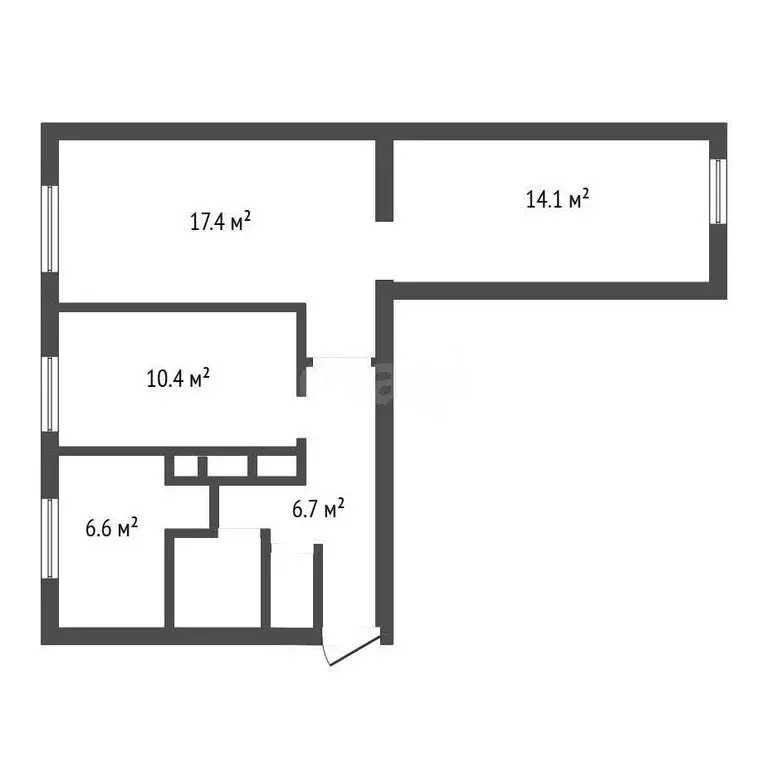 3-комнатная квартира: посёлок Бор, Пристанционная улица, 35 (59.6 м) - Фото 1