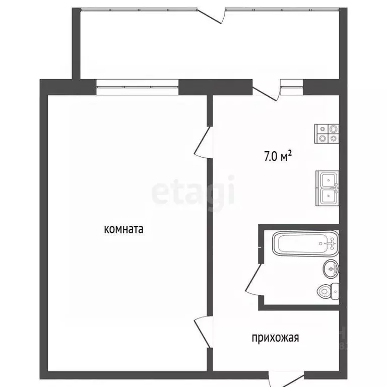 1-к кв. Камчатский край, Елизово ул. Ленина, 36 (30.8 м) - Фото 2