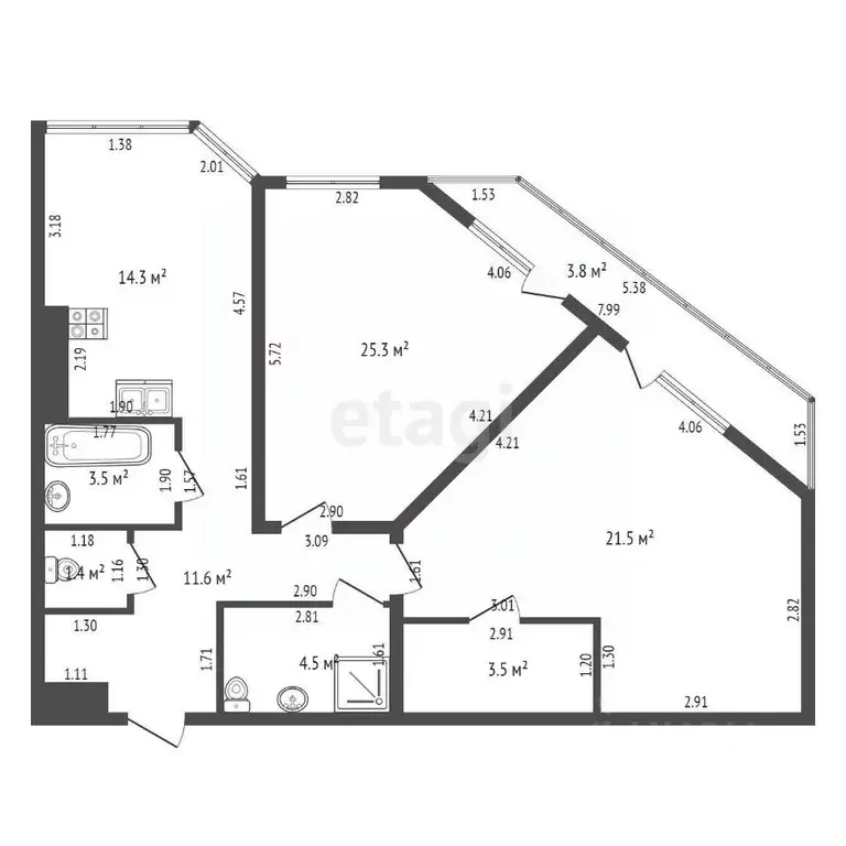 2-к кв. Краснодарский край, Анапа Промышленная ул., 2 (86.0 м) - Фото 1